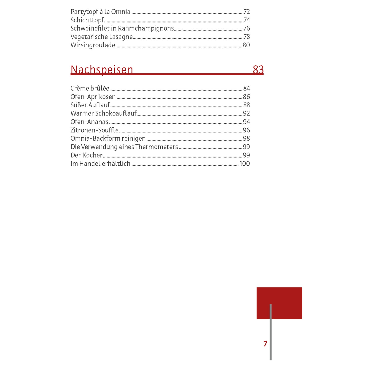 Inhaltsverzeichnis Kochbuch Campingbackofen