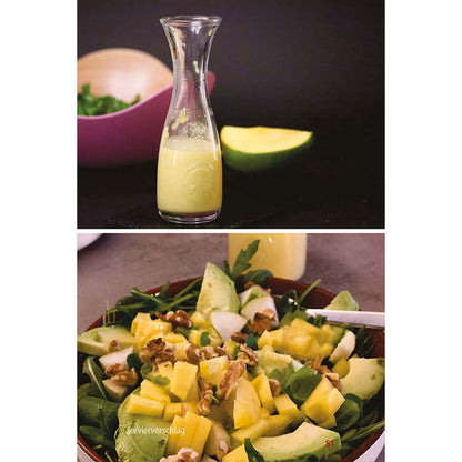 fruchtiges Mango-Dressing mit Salat und Avocado